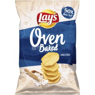  Lay's Oven Baked Salted, 125 г, Чипсы картофельные запеченные, Лейс с солью
