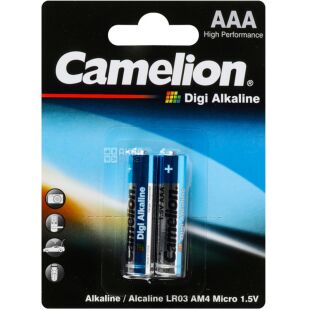 Camelion Digi Alkaline, ААА, 2 шт., 1,5V, Батарейки алкалиновые, LR03