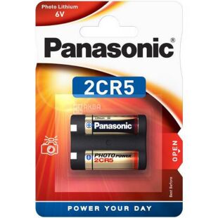  Panasonic,  Lithium Photo, 1 шт., 6V, Батарейка литиевая для фототехники, 2CR5