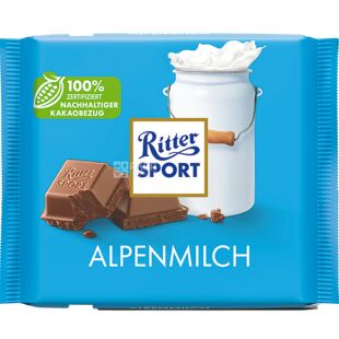Ritter Sport, Apelmilch, 100 г, Ритер Cпорт, Шоколад молочный с альпийским молоком