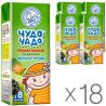 Чудо Чадо, Упаковка 18 шт. х 0,2л, Сок для детей с 8-ти месяцев Яблоко-Ягода, прямого отжима, без сахара, с трубочкой