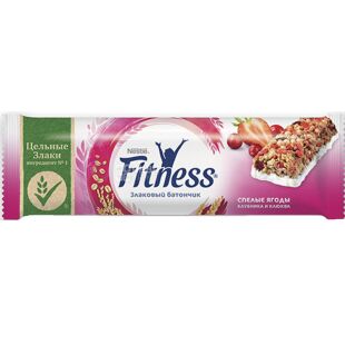 Fitness, 23,5 г, Фітнес, Батончик злаковий, Полуниця та журавлина
