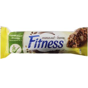 Fitness, 23,5 г, Фитнес, Батончик злаковый, Шоколад и банан