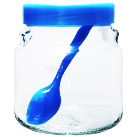 Everglass, 0,5 л, набор банок, С ложкой, Duet, стекло
