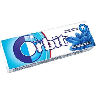 Orbit Sweet Mint, 14 г, Орбіт, Жувальна гумка, Солодка м'ята, без цукру