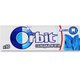 Orbit Sweet Mint, 14 г, Орбіт, Жувальна гумка, Солодка м'ята, без цукру