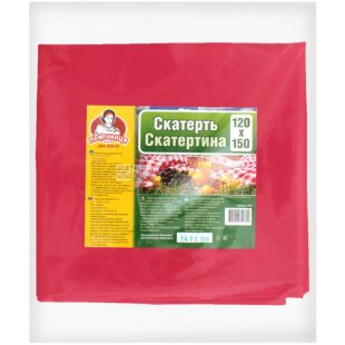Помощница, 1 шт., Скатерть полиэтиленовая, в ассортименте, 120 х 150 см