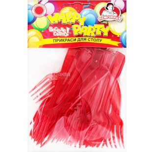 Помічниця Happy Party, 25 шт., Виделка для фруктів, пластикова, в асортименті, 10 см