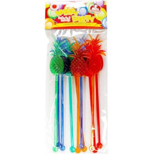 Помічниця Happy Party, Мішалка пластикова Ананас, кольорова, 20 см, 10 шт.