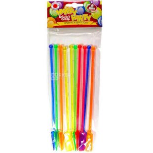 Помощница Happy Party, Мешалка пластиковая Весло, цветная, 19 см, 10 шт.