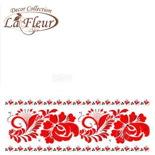 La Fleur Український розпис, 16 шт., Серветки столові Ла Фльор, двошарові, 33х33 см