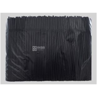 4HoReCa, Трубочки коктейльні з гофрою 1000 шт., 21 см, чорні, пластикові