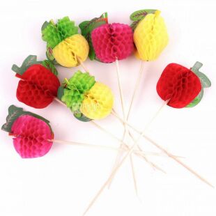 4HoReCa, 100 шт., Шапажки декоритивні, Фрукти, дерев'яні, 12 см