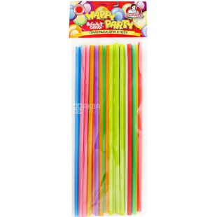 Помічниця, Трубочка коктейльні без гофри, 25 шт., 22 см, кольорові, пластикові