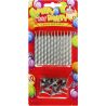 Помощница Happy Party, 12 шт., Свечи для торта с подставками, серебристые, 8 см