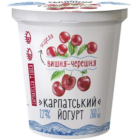 Галичина, 260 г, Йогурт Карпатский, вишня-черешня, 2,2%