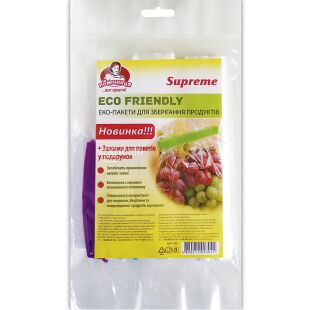 Помічниця Supreme, 80 шт., Екопакети для зберігання та заморозки продуктів, 17х28см