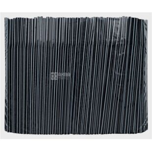 4HoReCa, Трубочки коктейльні з гофрою,1000 шт., 21 см, чорно-білі, пластикові