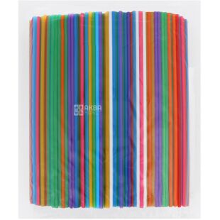 ММикспак, Трубочки для мохито без гофры, 500 шт., 21 см, цветные, пластиковые