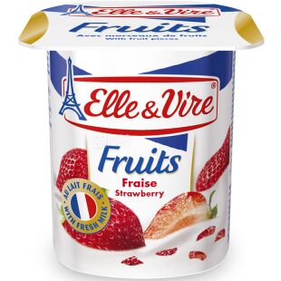 Elle&Vire, 125 г, Десерт молочный, клубника, 1,5%