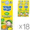 Чудо-Чадо, Упаковка 18 шт. х 0,2 л, Сік для дітей з 6-х місяців Яблуко-Абрикос з м'якоттю, з трубочкою