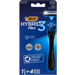 Bic Flex 3 Hybrid, Станок для гоління з 4 змінними картриджами