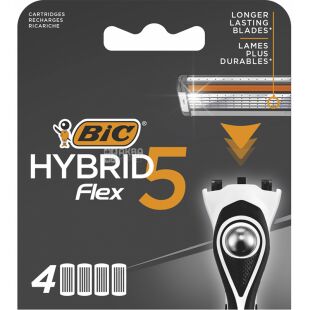 Bic Flex 5 Hybrid, 4 шт., Сменные кассеты для бритвы