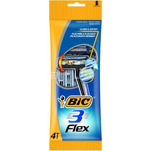 Bic Flex 3, 4 шт., Набор одноразовых бритв