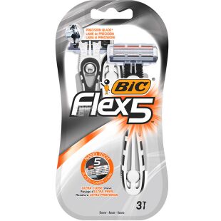 Bic Flex 5 Dispo, 3 шт., Бритва с пятью лезвиями, одноразовая