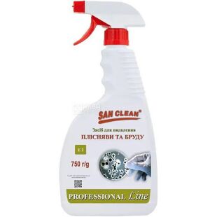 San Clean Professional, 750 г, Засіб для видалення цвілі та бруду у ванній кімнаті, спрей