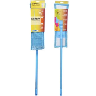 Мой дом, 1 шт., Швабра с микрофиброй телескопическая, 124 см, 44 х 13 см