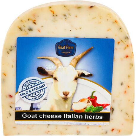 Goat Farm, 130 г, Сыр козий с травами, полутвердый, 50%