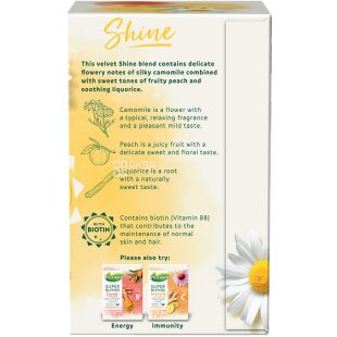 Pickwick Shine, 15 шт. х 1,5 г, Чай фруктово-трав'яний з ромашкою, персиком та біотином