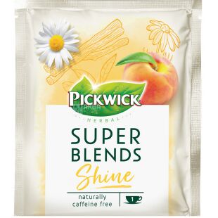 Pickwick Shine, 15 шт. х 1,5 г, Чай фруктово-травяной с ромашкой, персиком и биотином