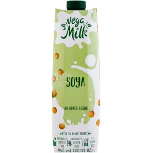 Vega Milk, 950 мл, Соєвий напій, без цукру, 1,9%
