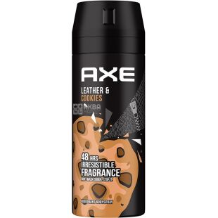 Axe Leather and Cookies, 150 мл, Дезодорант-антиперспирант для мужчин, Кожа и печенье, спрей