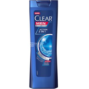 Clear, 225 мл, Шампунь-бальзам Активспорт, для мужчин, 2в1