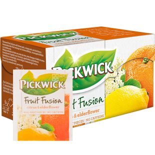 Pickwick Fruit Fusion, 20 шт. х 2 г, Чай фруктово-травяной, цитрус-бузина