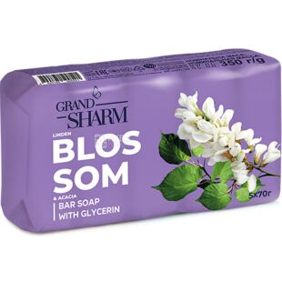 Grand Шарм, 5 шт. х 70 г, Мило туалетне тверде, Липовий цвіт та акація