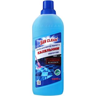 San Clean, 1000 мл, Средство для мытья кафельных полов, с силиконом
