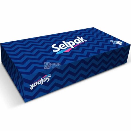 Selpak Maxi Mix,100 шт., Салфетки косметические Селпак Макси Микс, 3-х слойные, 21х21 см, белые