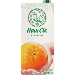 Наш сік 0,95 л, Нектар Апельсиновий