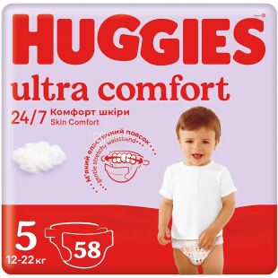 Diapers Huggies Ultra Comfort Jumbo p.3 (5-9 kg for girls 56 pcs