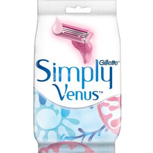 Gillette, Simply Venus, 12 шт, Станки одноразовые для женщин, 3 лезвия