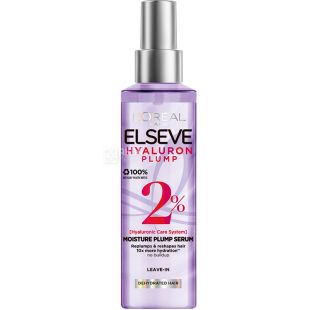  L'Oreal Paris, Elseve Hyaluron Plump, 150 мл, Сыворотка-филлер для волос, требующая увлажнения и объема