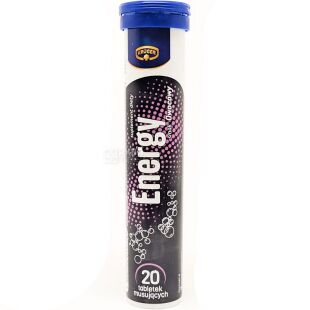 Kruger Energy, 20 шт., Дієтична добавка Енерджи з фруктовим смаком, шипучі таблетки