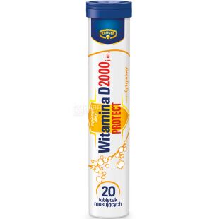 Kruger, 20 шт., Вітамін D 2000, шипучі таблетки зі смаком лимона