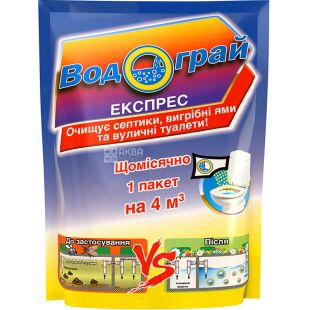 Водограй Експрес, 75 г, Біопрепарат для переробки септика та вуличного туалету