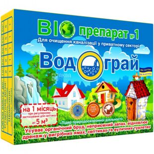Водограй, 20 г, Биопрепарат для очищения выгребных ям септиков и уличных туалетов