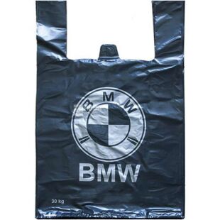 BMW, 50 шт., Пакет-майка до 30 кг, чорний, 34 х 60 см